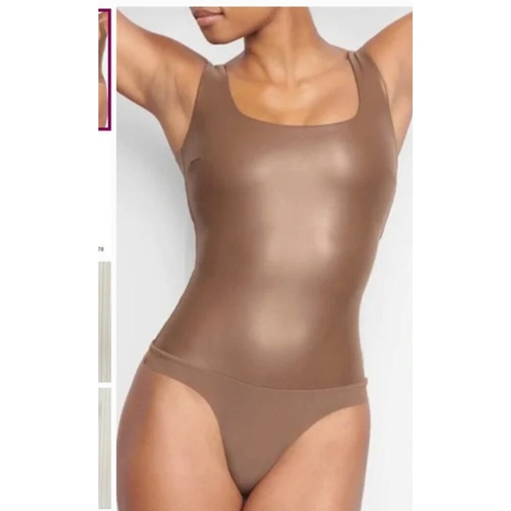 Skims Leather bodysuit